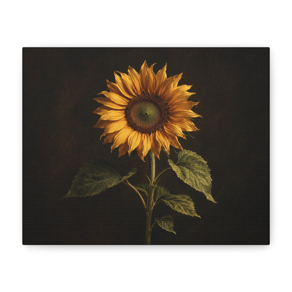 Sunflower Canvas Wall Art — Matte Stretched Print | Rustic Botanical Home Decor | Farmhouse Kitchen & Living Room Art