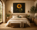 Sunflower Canvas Wall Art — Matte Stretched Print | Rustic Botanical Home Decor | Farmhouse Kitchen & Living Room Art