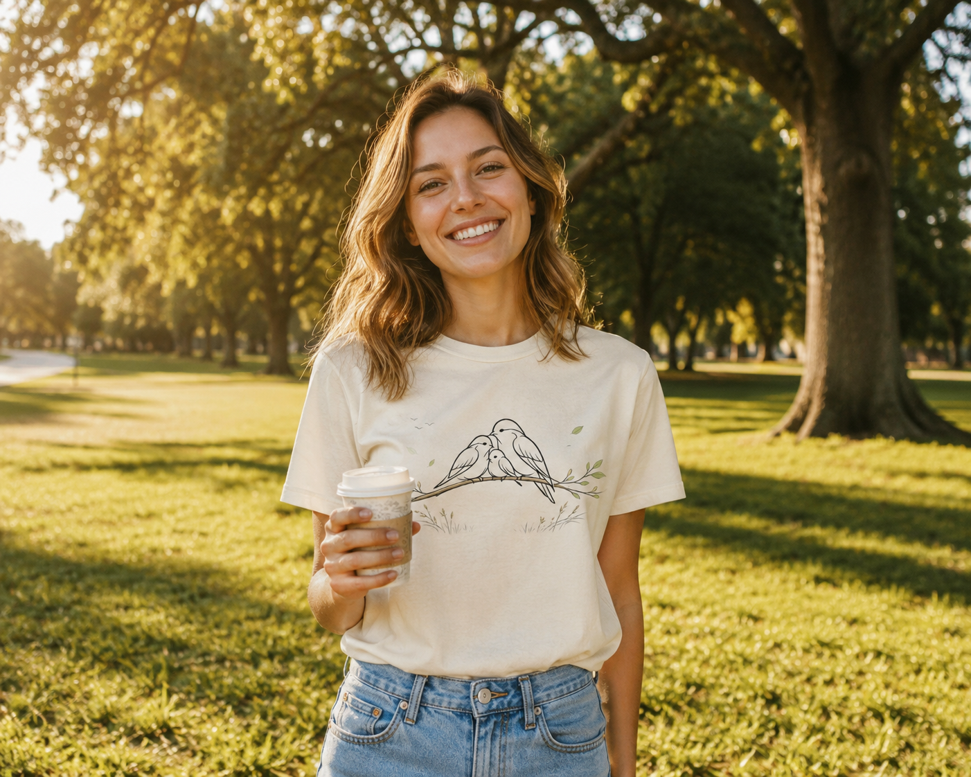 Three Birds on a Branch T-Shirt | Family Bird Tee | Meaningful Nature Gift