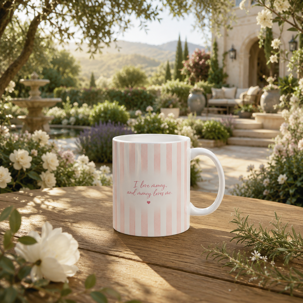Money Manifestation Mug | Affirmation Coffee Mug for Women | Pink Ceramic Mug | Christmas Gift for Her