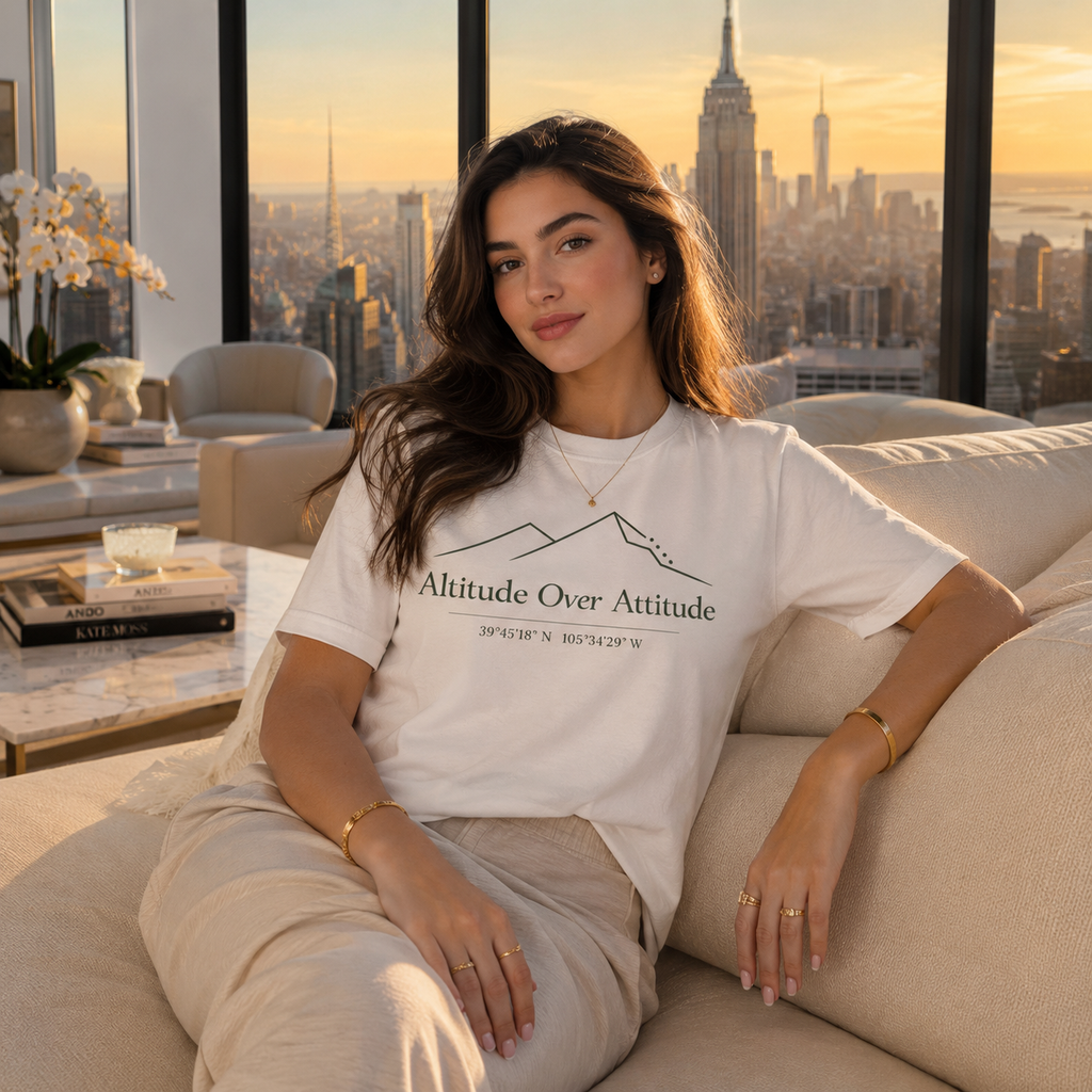 Altitude Over Attitude Mountain T-Shirt | Hiking Graphic Tee | Adventure Graphic Tee | Unisex tee