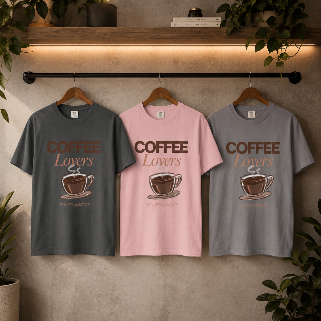 Coffee Lovers T-Shirt for Women | Vintage Coffee Graphic Tee | Cute Comfort Colors Shirt | Cozy Café Aesthetic Gift for Coffee Lovers