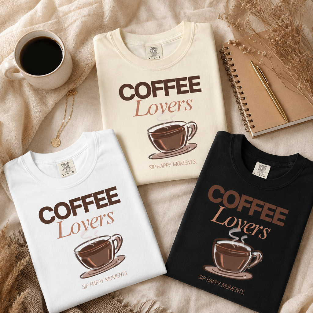 Coffee Lovers T-Shirt for Women | Vintage Coffee Graphic Tee | Cute Comfort Colors Shirt | Cozy Café Aesthetic Gift for Coffee Lovers