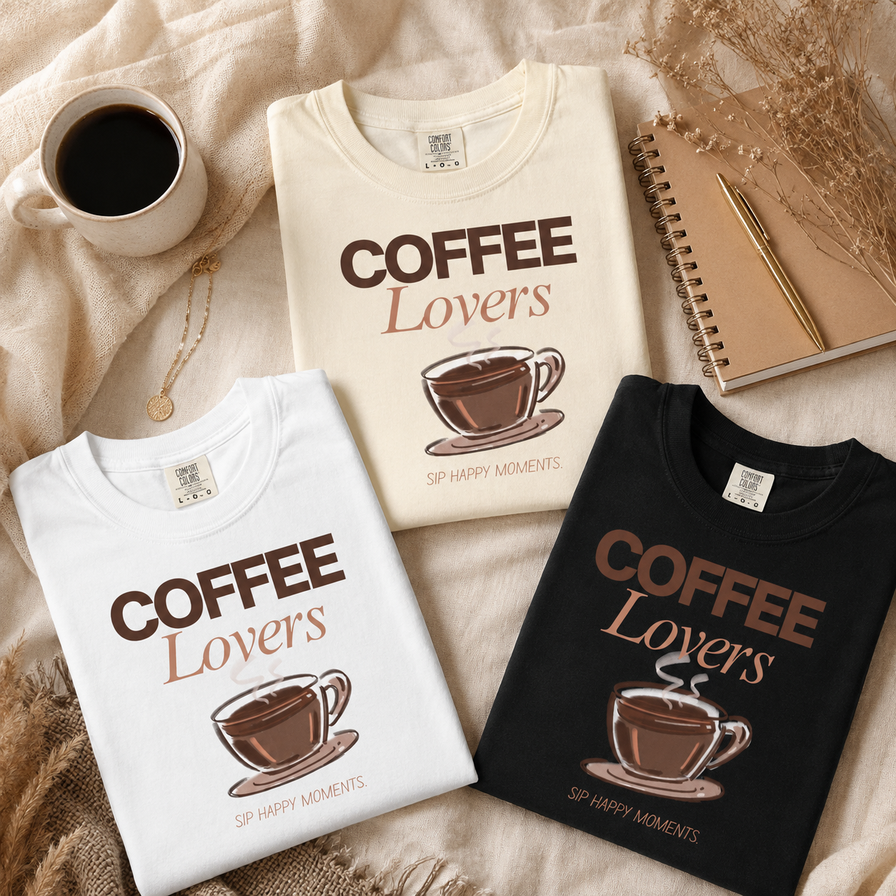 Coffee Lovers T-Shirt for Women | Vintage Coffee Graphic Tee | Cute Comfort Colors Shirt | Cozy Café Aesthetic Gift for Coffee Lovers
