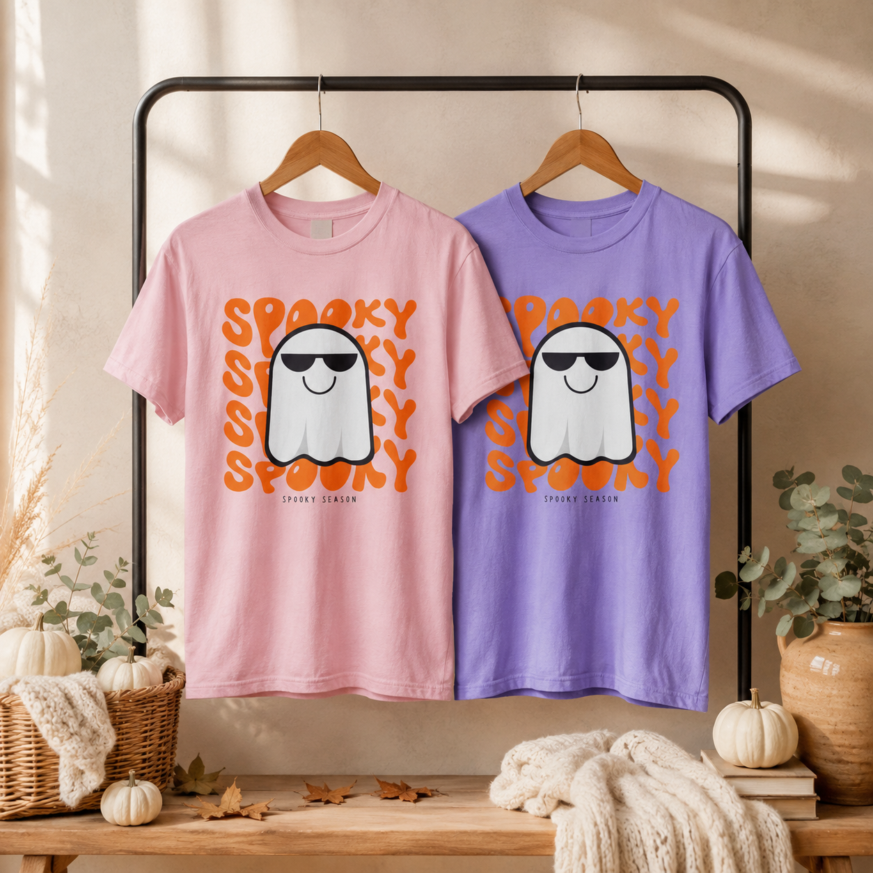 Spooky Sunglasses Ghost Tee | Spooky Season T-Shirt for Women | Cute Ghost Halloween Tee