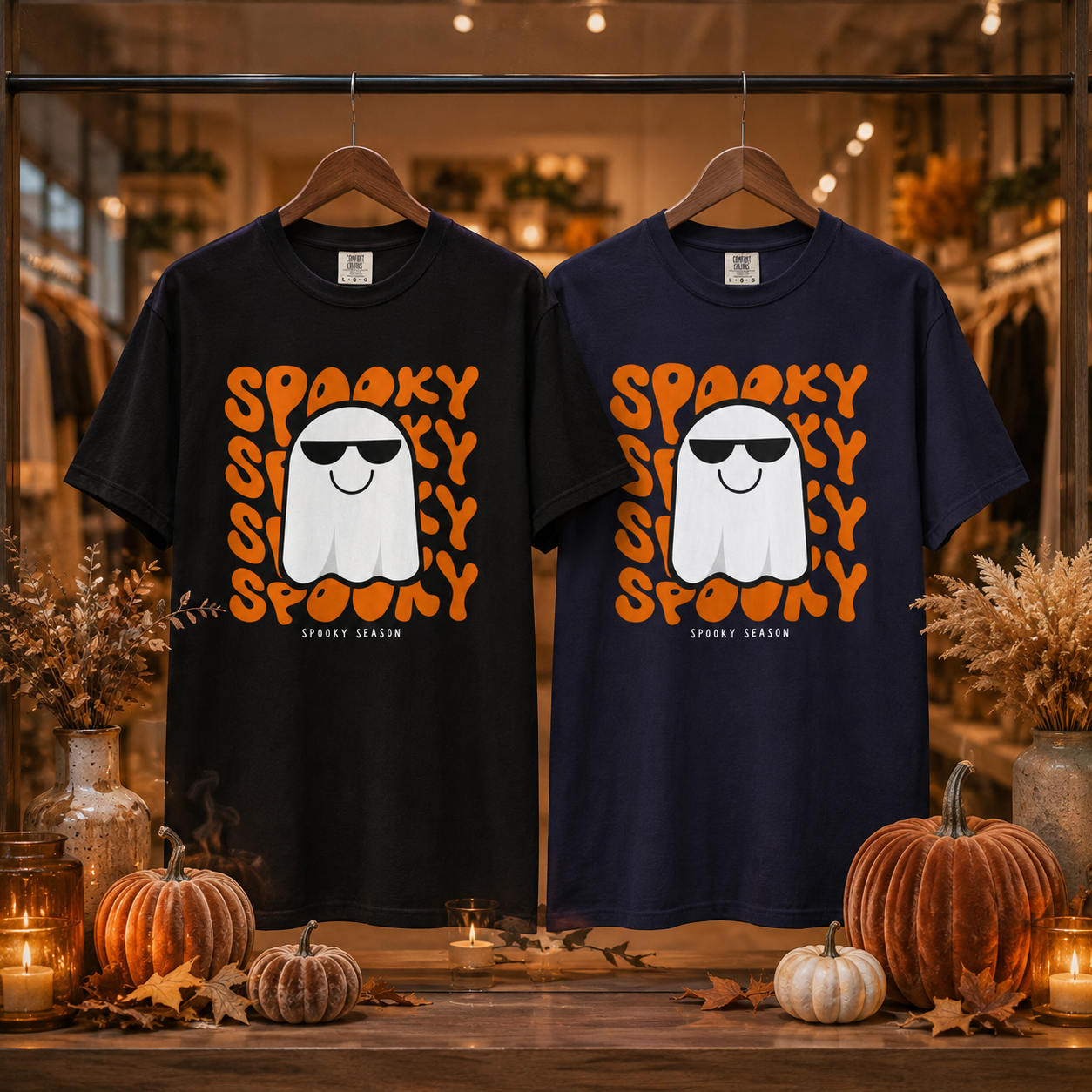 Spooky Sunglasses Ghost Tee | Spooky Season T-Shirt for Women | Cute Ghost Halloween Tee