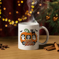Happy Halloween Pumpkin Carriage Mug | Cute Ghosts, Mummy & Black Cat 11oz | Halloween Mug Collection