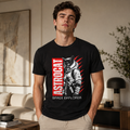 Astrocat Space Explorer Unisex T-Shirt | Astronaut Cat Graphic Tee | Vintage Heavyweight Cotton T-Shirt