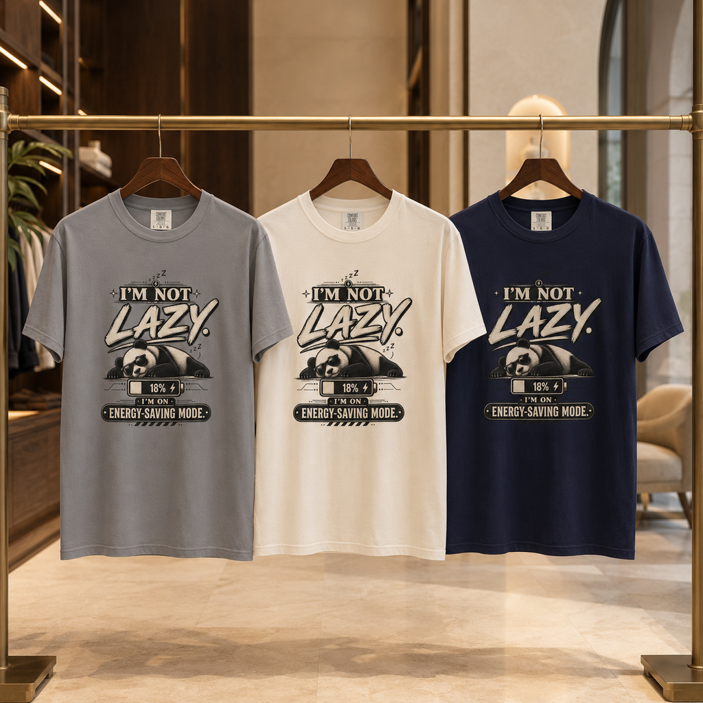 I’m Not Lazy I’m on Energy-Saving Mode T-Shirt | Unisex Funny Panda Tee