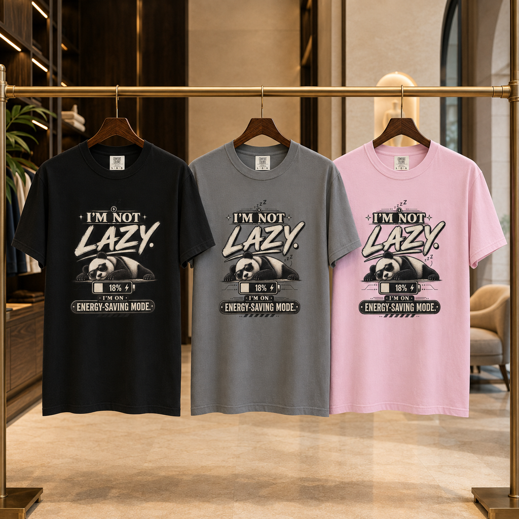 I’m Not Lazy I’m on Energy-Saving Mode T-Shirt | Unisex Funny Panda Tee