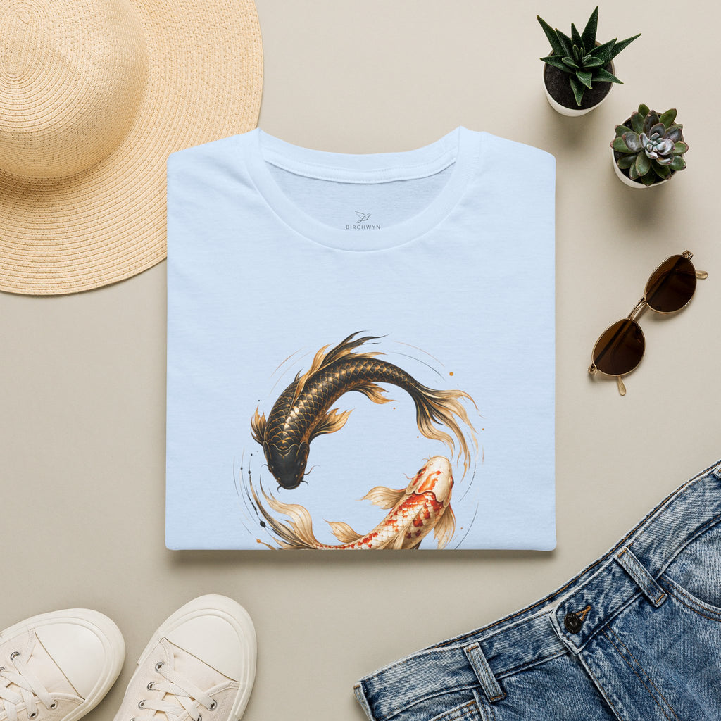 Harmony Over Chaos™ Koi Fish T-Shirt for Women | Japanese Zen Graphic Tee | Meaningful Mindfulness Shirt | Premium Minimalist Luxury Cotton Tee | Gift for Her
